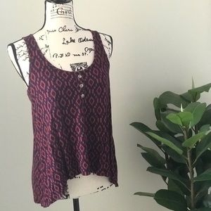 Edge Navy Blue Top with red pattern, small